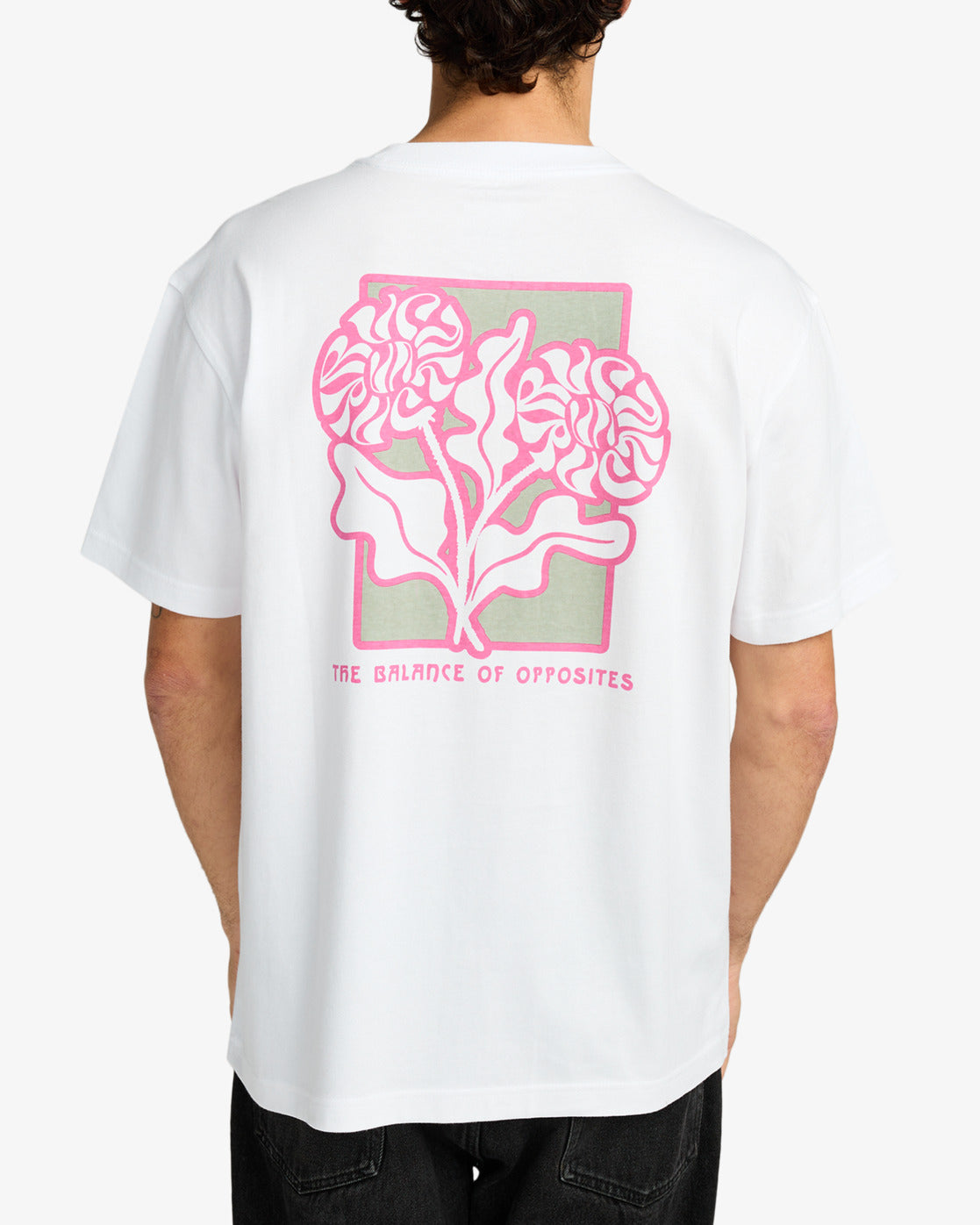 RVCA Mens Flower Balance T-Shirt - White