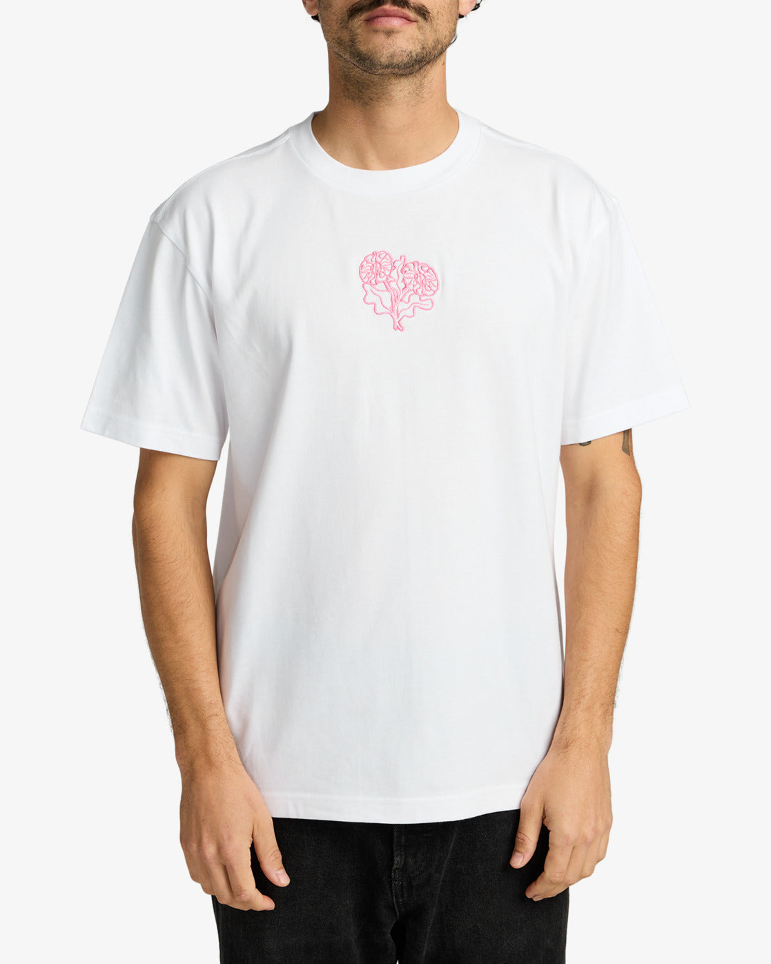 RVCA Mens Flower Balance T-Shirt - White