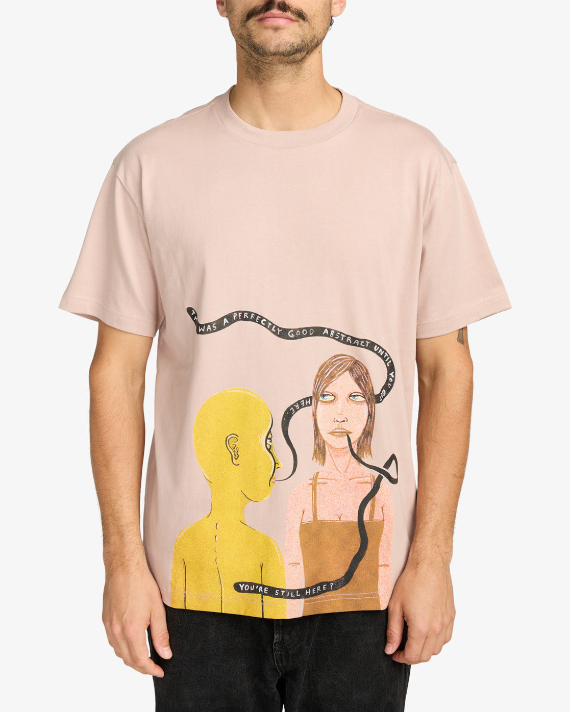 RVCA Mens Youre Still Here T-Shirt - Pale Mauve