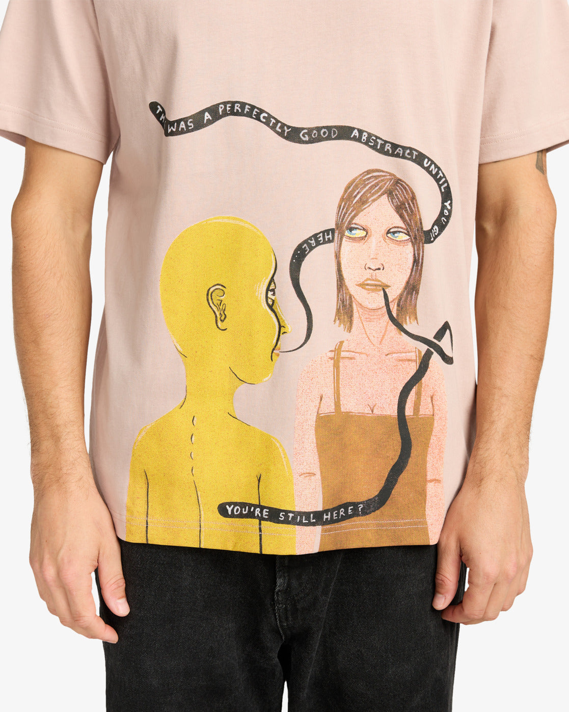 RVCA Mens Youre Still Here T-Shirt - Pale Mauve