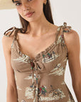 Brixton Womens The Tie Dress - Mid Century Cowboy Print
