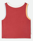 Brixton Womens Carefree Organic Garment Dye Cropped Tank - Robust Red