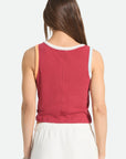 Brixton Womens Carefree Organic Garment Dye Cropped Tank - Robust Red