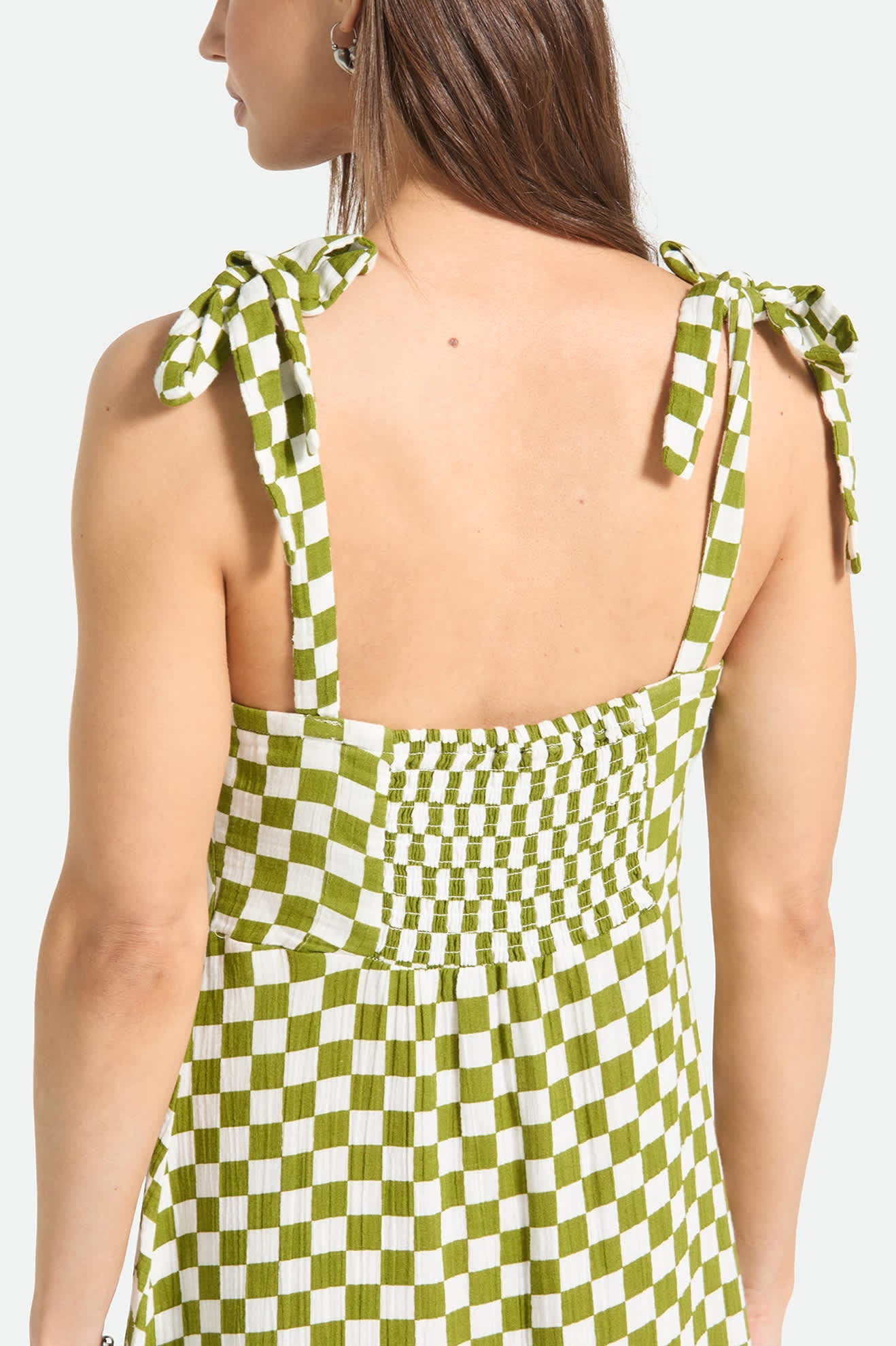 Brixton Womens The Tie Dress - Sublime Green Checkerboard