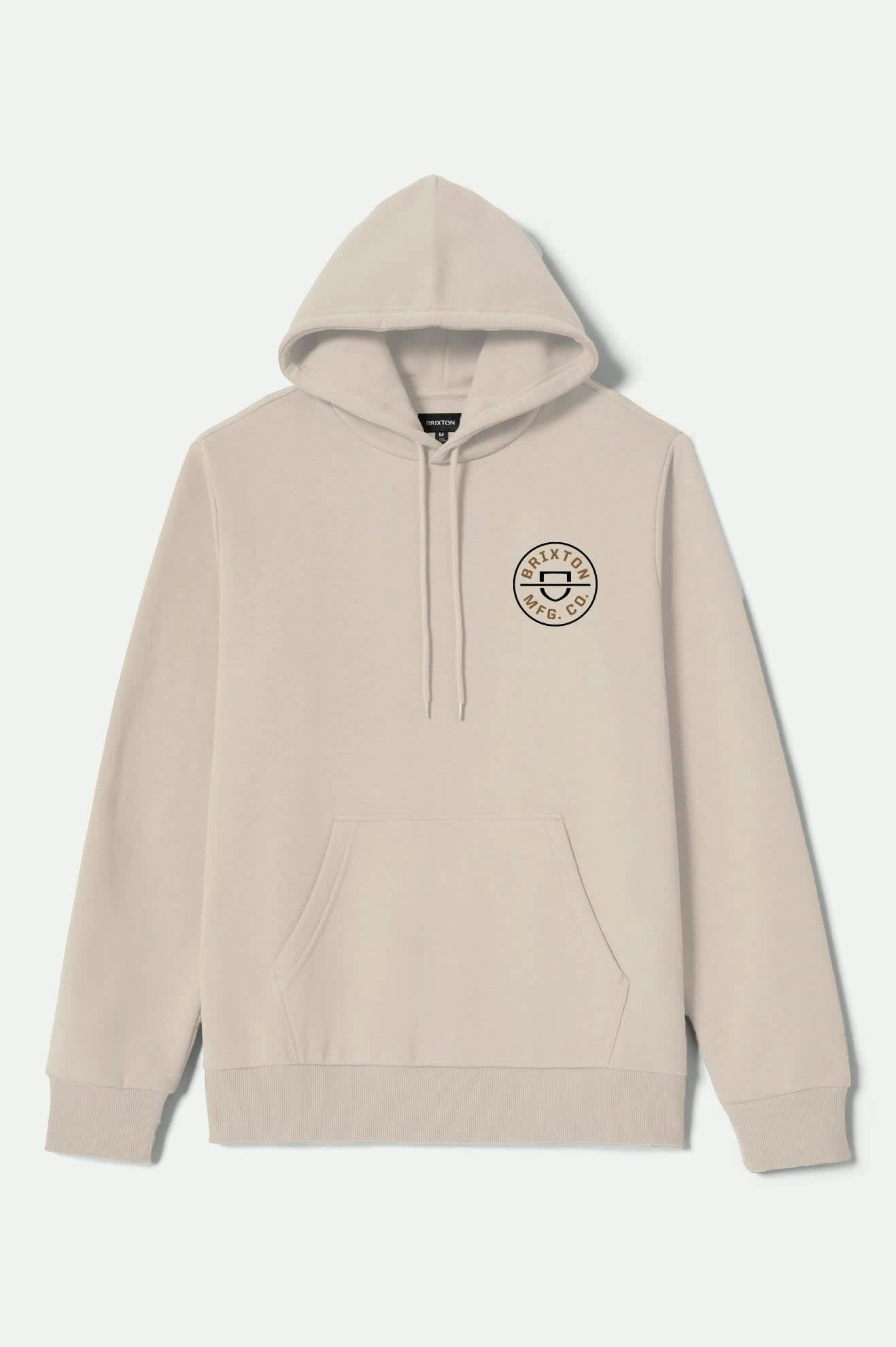 Brixton Crest Hoodie - Cream/Jet Black/Washed Copper