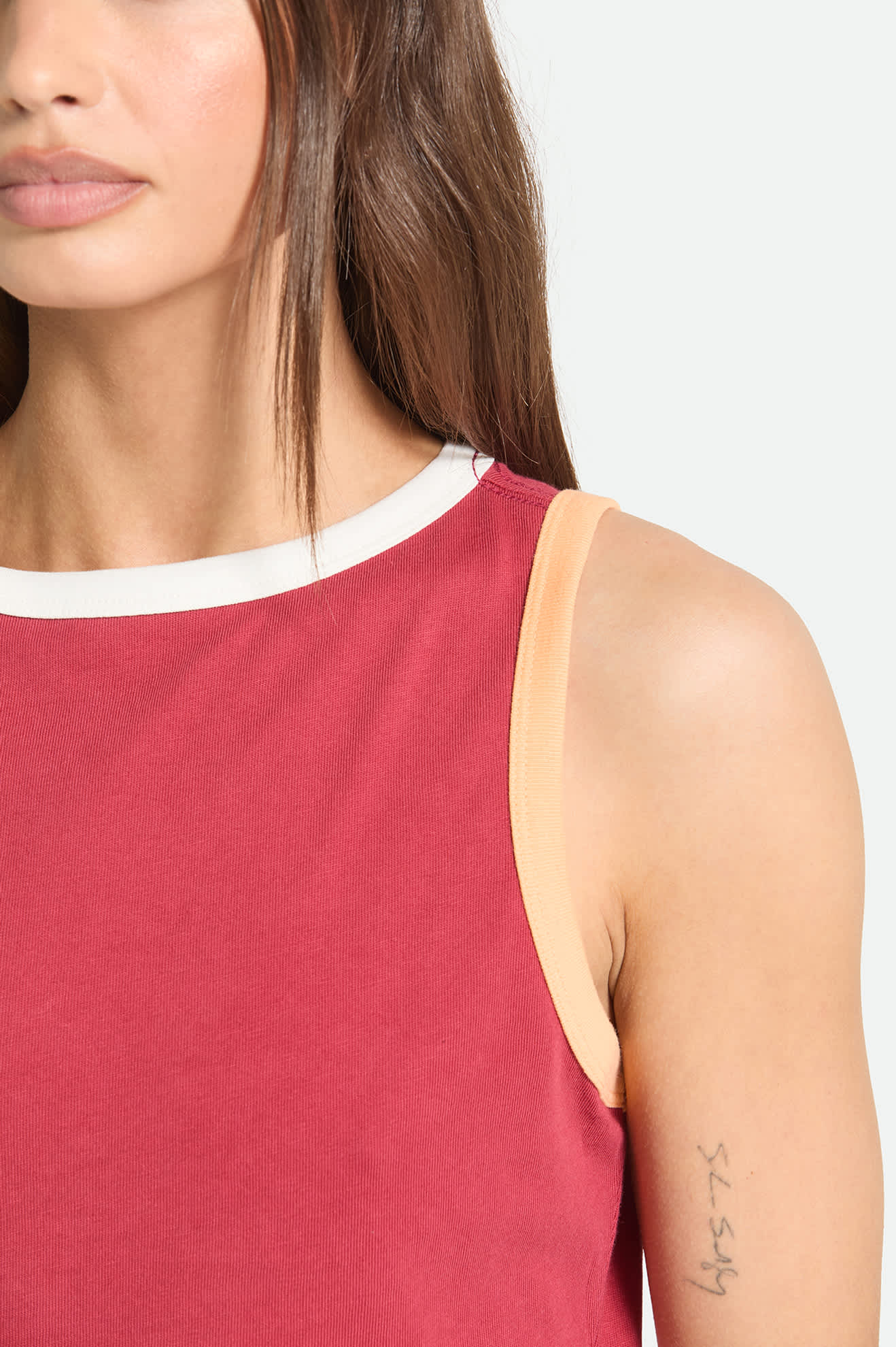 Brixton Womens Carefree Organic Garment Dye Cropped Tank - Robust Red