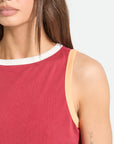 Brixton Womens Carefree Organic Garment Dye Cropped Tank - Robust Red