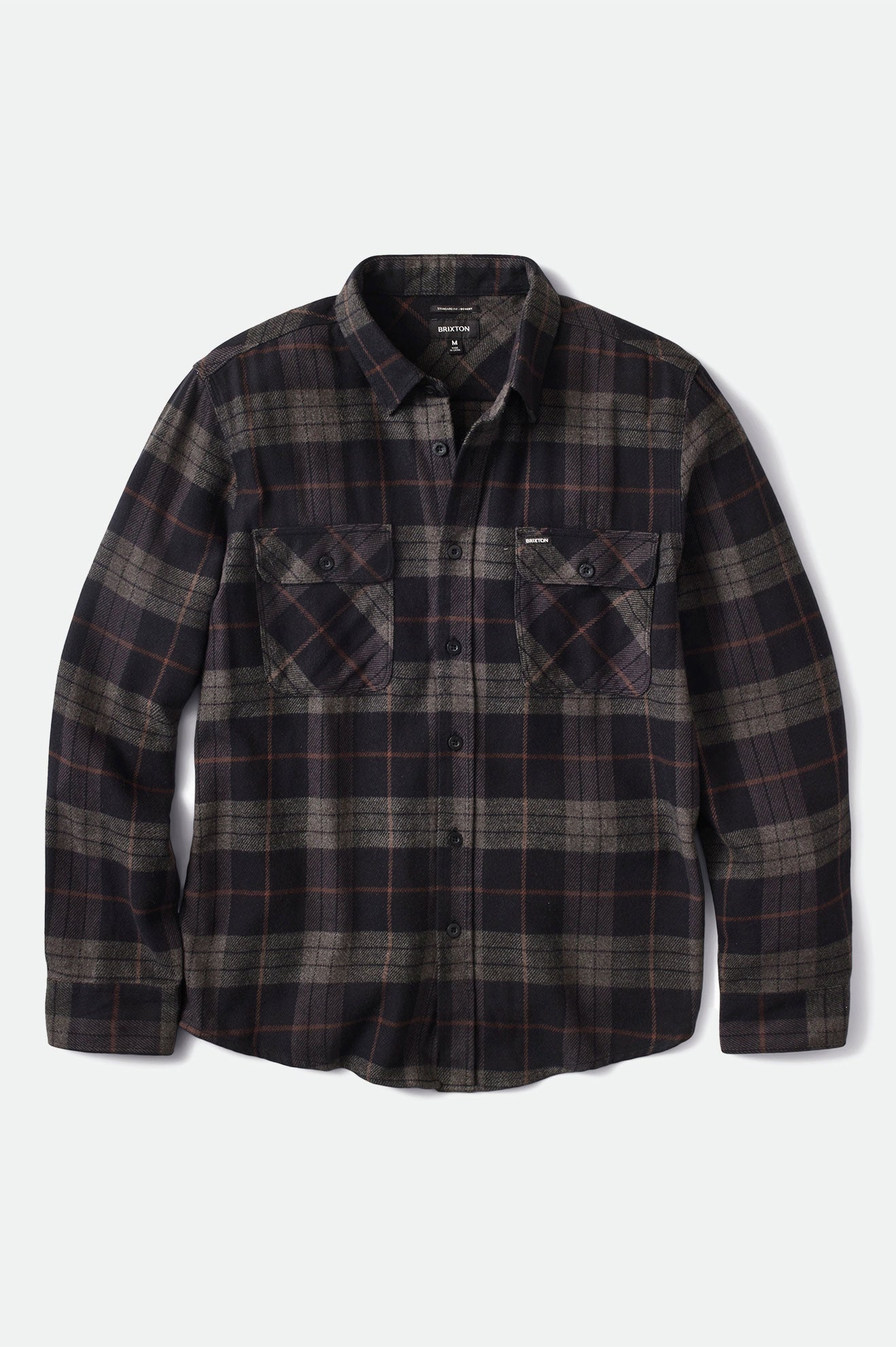 Brixton Bowery Flannel Long Sleeve Shirt - Black/Charcoal