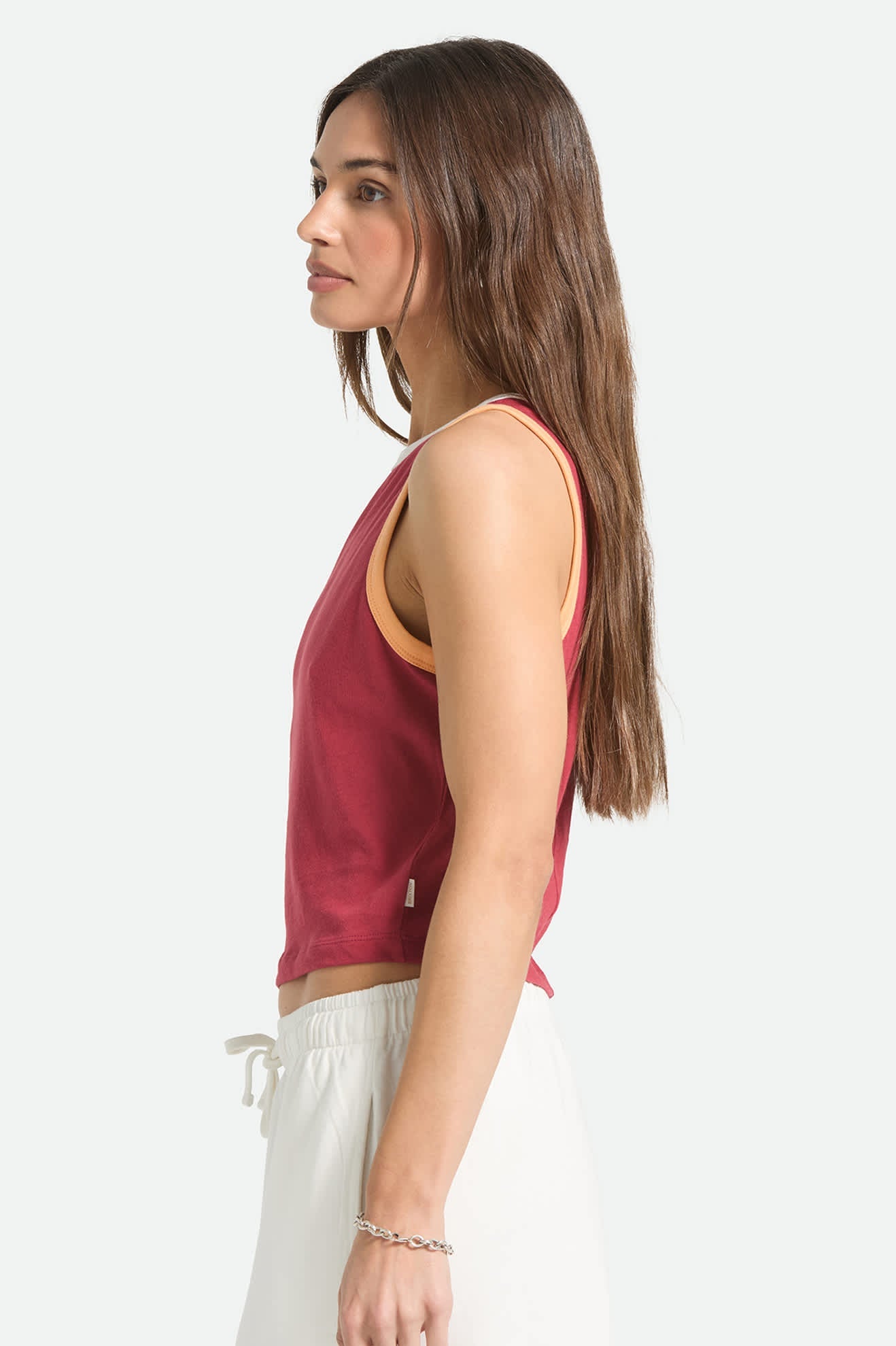 Brixton Womens Carefree Organic Garment Dye Cropped Tank - Robust Red