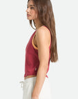 Brixton Womens Carefree Organic Garment Dye Cropped Tank - Robust Red