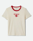 Brixton Womens Pegasus Slim Crew T-Shirt - Vintage White