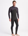 C-Skins Mens NuWave Session 5/4/3 Chest Zip Steamer - Black/Meteor X/Rust