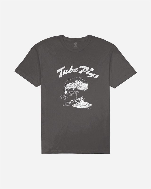 Lost Mens Tube Pig Vintage Dye T-Shirt - Vintage Black - ManGo Surfing