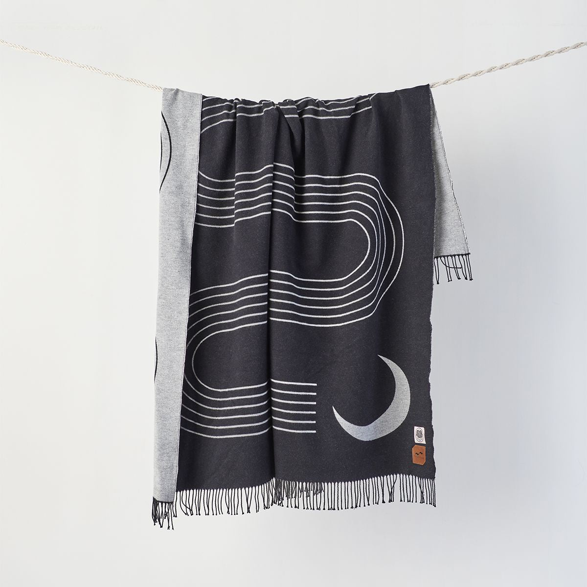 Slowtide Real Fun, Wow! Black Cotton Twill Blanket - Black - ManGo Surfing