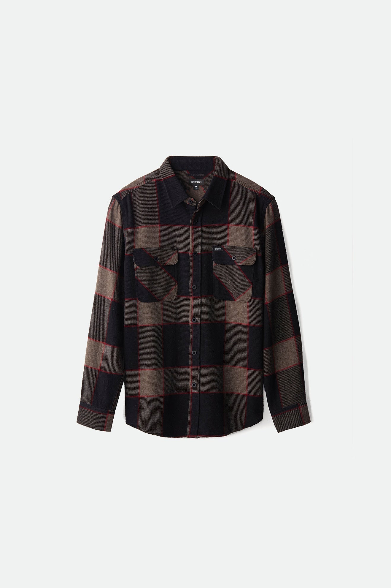 Brixton Bowery Flannel Long Sleeve Shirt - Heather Grey/Charcoal