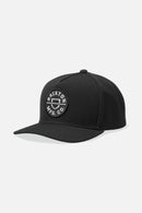 Brixton Crest C MP Snapback Cap - Black
