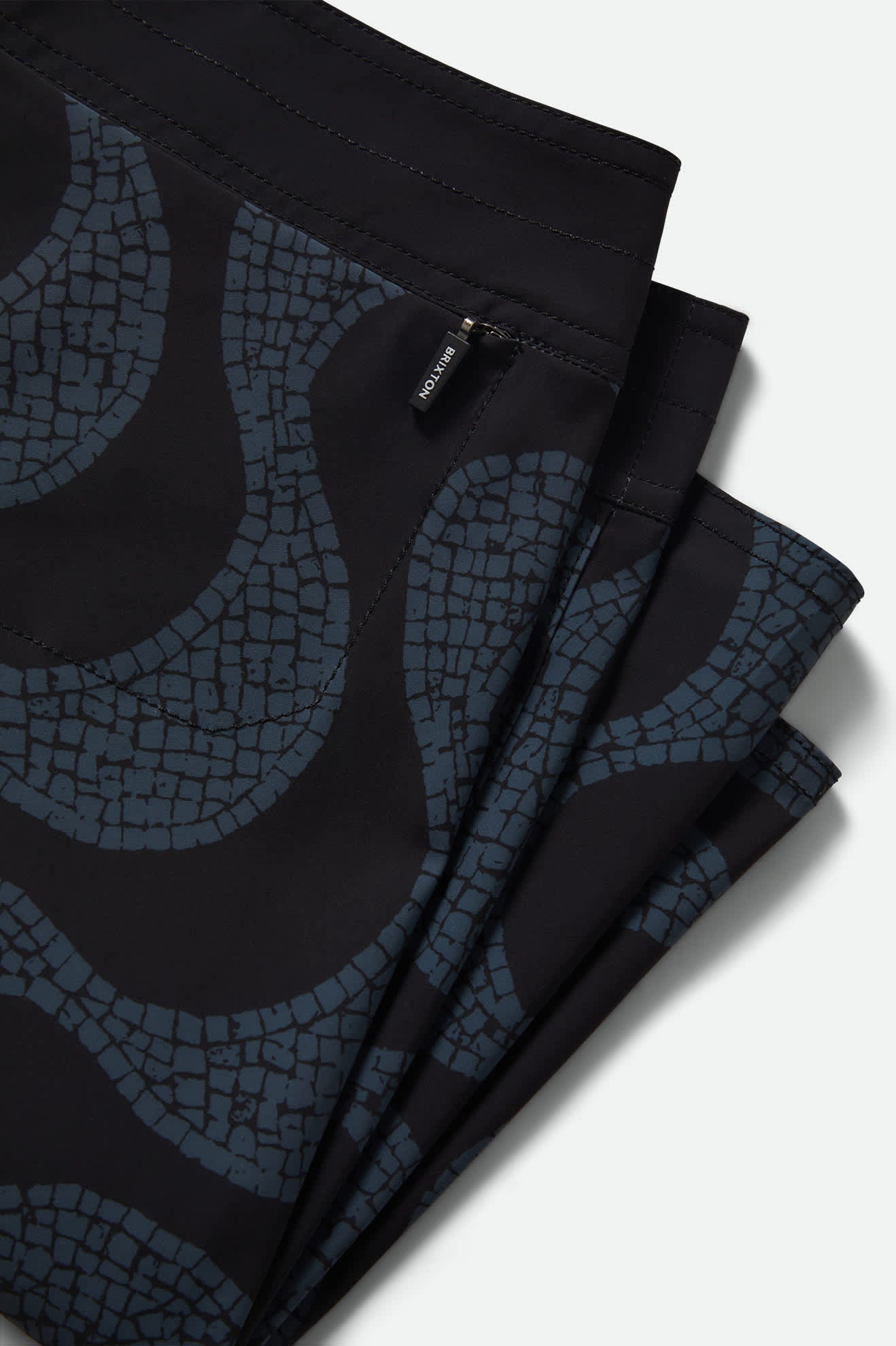 Brixton Blitz 19" Boardshorts -  Black/Future Grey Warped Tile