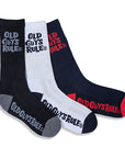 Old Guys Rule Stacked Logo Sports Socks (One Pair) - One Size - Black/Grey