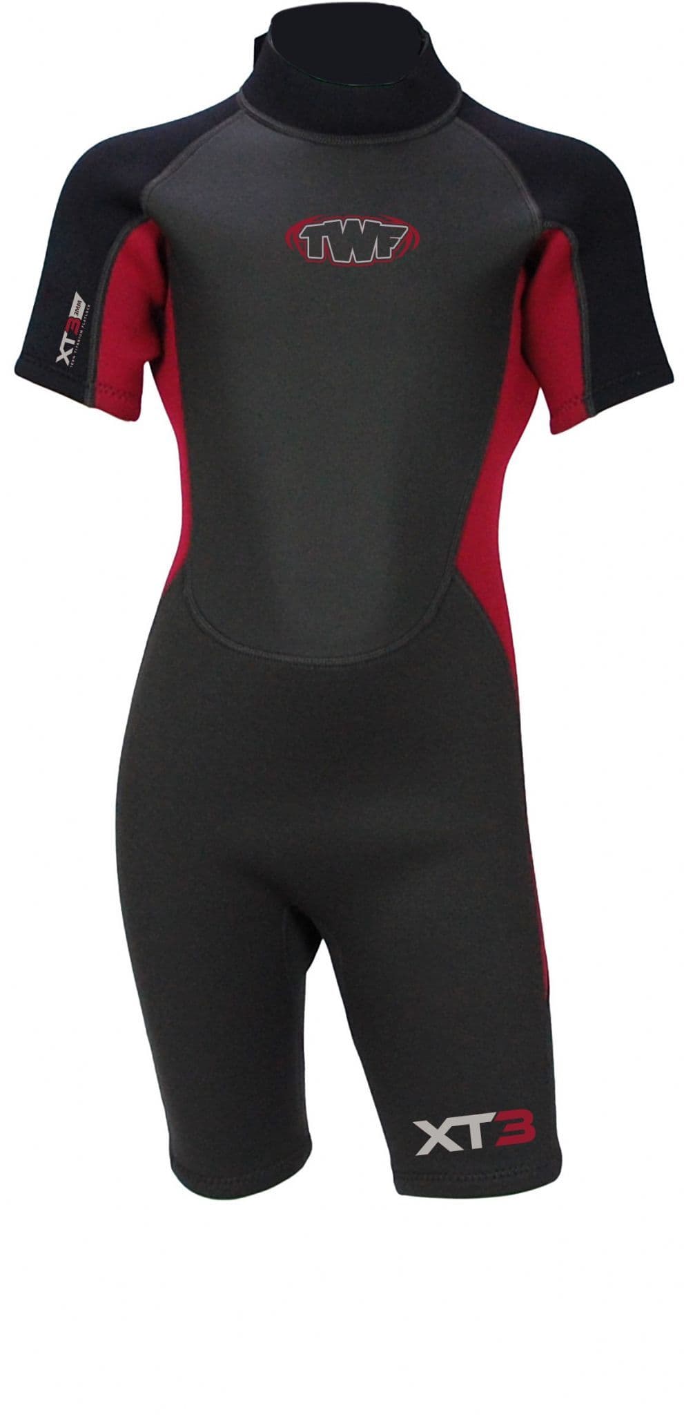 TWF Kids XT3 3/2 BZ Shortie Wetsuit - Crimson/Asphalt