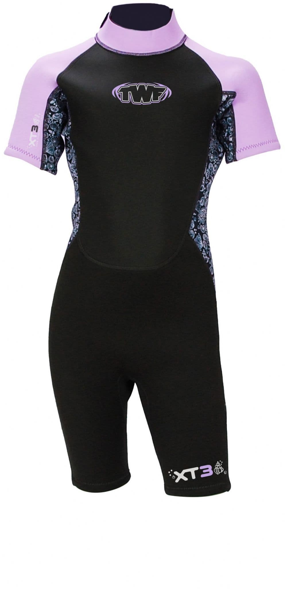 TWF XT3 3/2 Kids Shortie Wetsuit - Lavender/Shell
