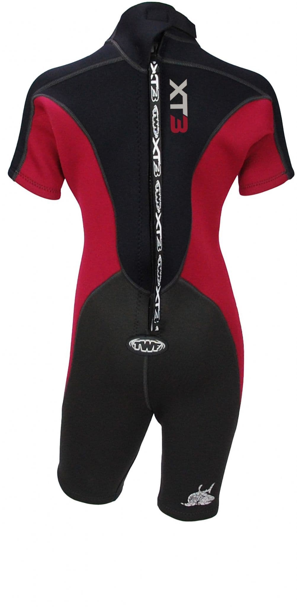 TWF Kids XT3 3/2 BZ Shortie Wetsuit - Crimson/Asphalt