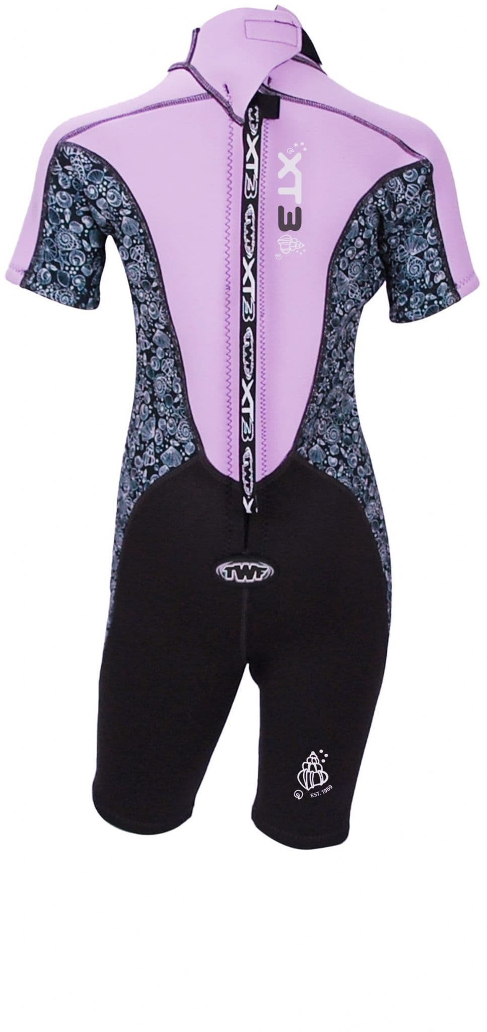 TWF XT3 3/2 Kids Shortie Wetsuit - Lavender/Shell