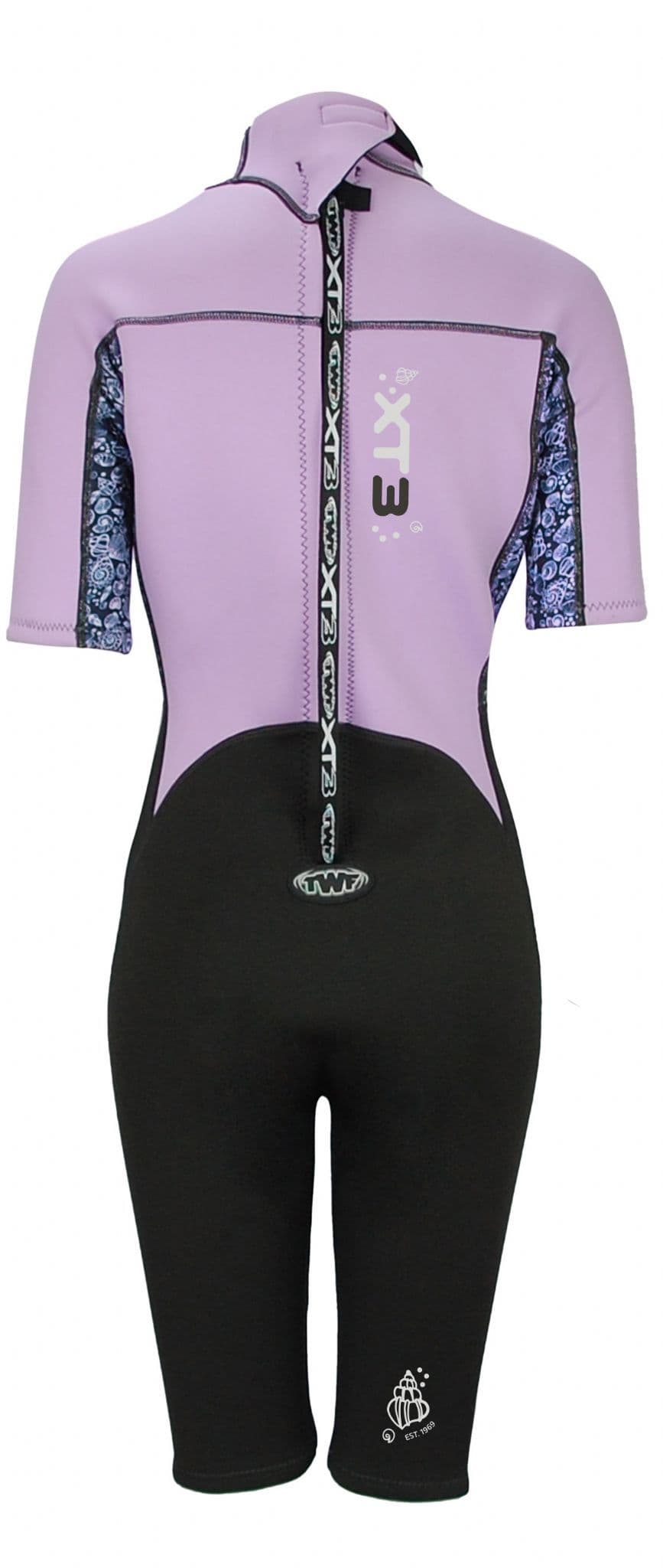 TWF XT3 3/2 Womens Shortie Wetsuit - Lavender/Shell