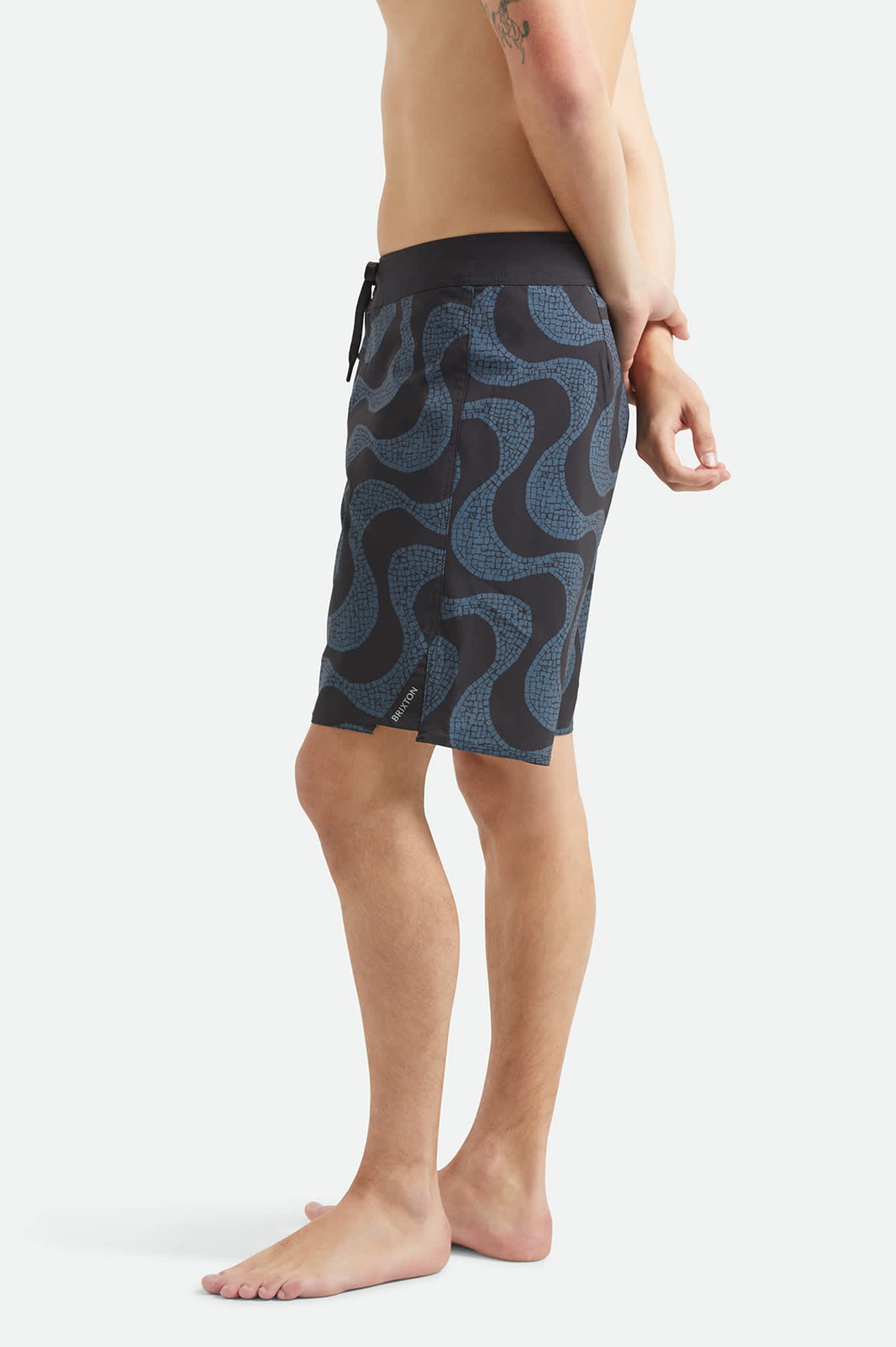 Brixton Blitz 19" Boardshorts -  Black/Future Grey Warped Tile