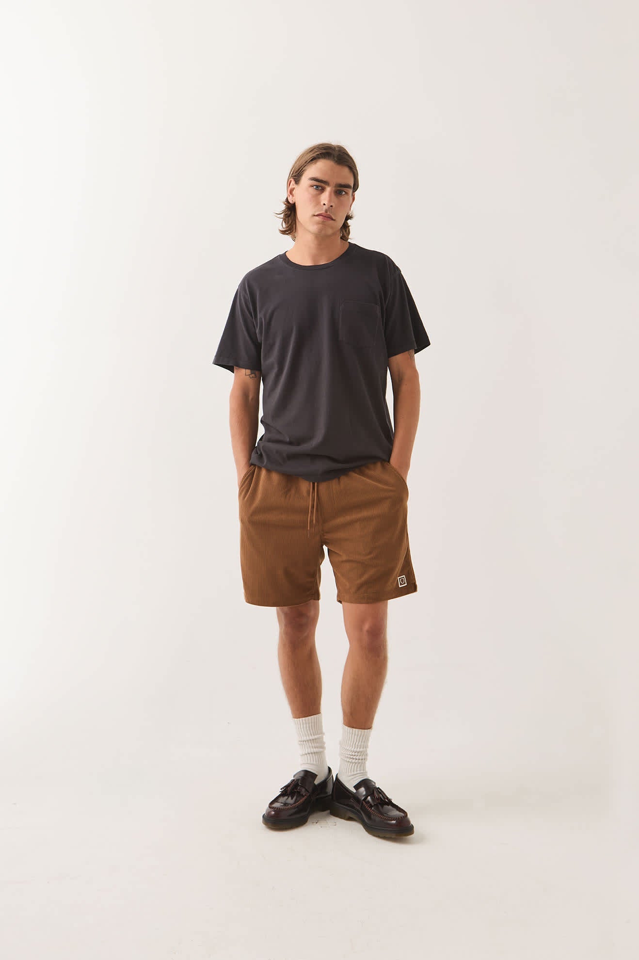 Brixton Everyday Corduroy Shorts - Tobacco Brown