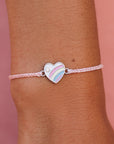 Pastel Vintage Heart Charm Bracelet / Baby Pink - ManGo Surfing
