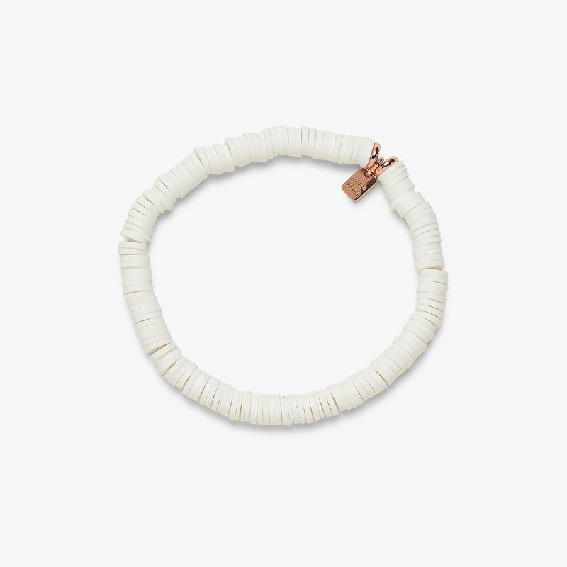 Pastel Disc Stretch Bracelet / White - ManGo Surfing