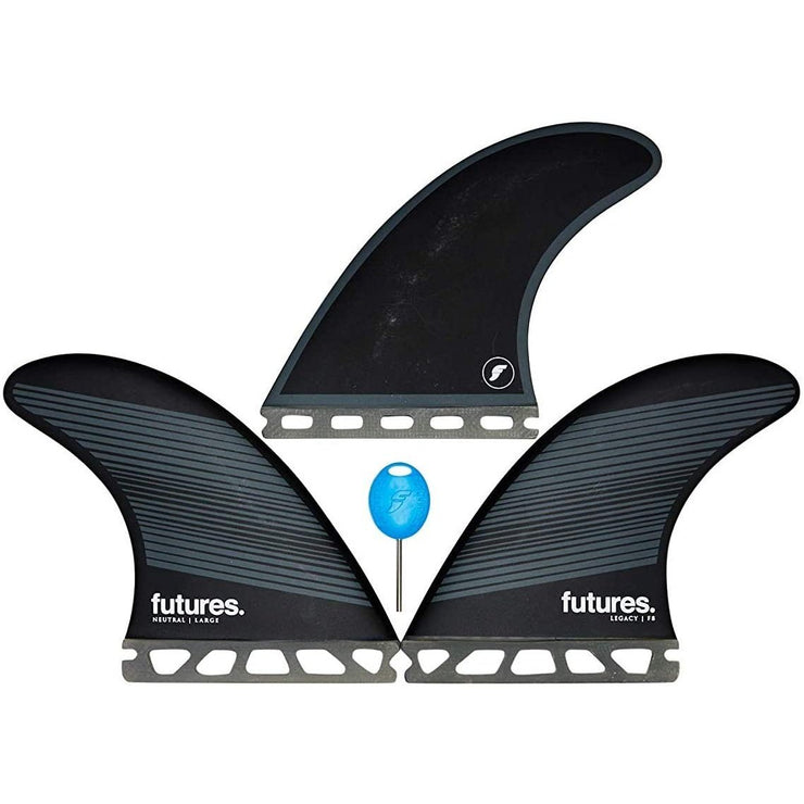 F8 Honeycomb Thruster Fin | Grey/Black | Large | Board Fin - ManGo Surfing