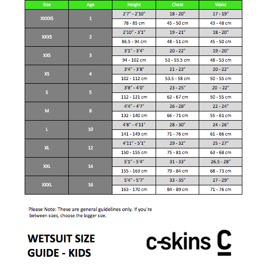 C-Skins Element 3:2 Jnr Unisex Wetsuit - Black/Lime/Multi - ManGo Surfing