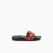 Kids One Slide Sandals - Girls Sliders - Hibiscus Coral - ManGo Surfing