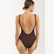 Wave Break Minimal One Piece - Chocolate - ManGo Surfing