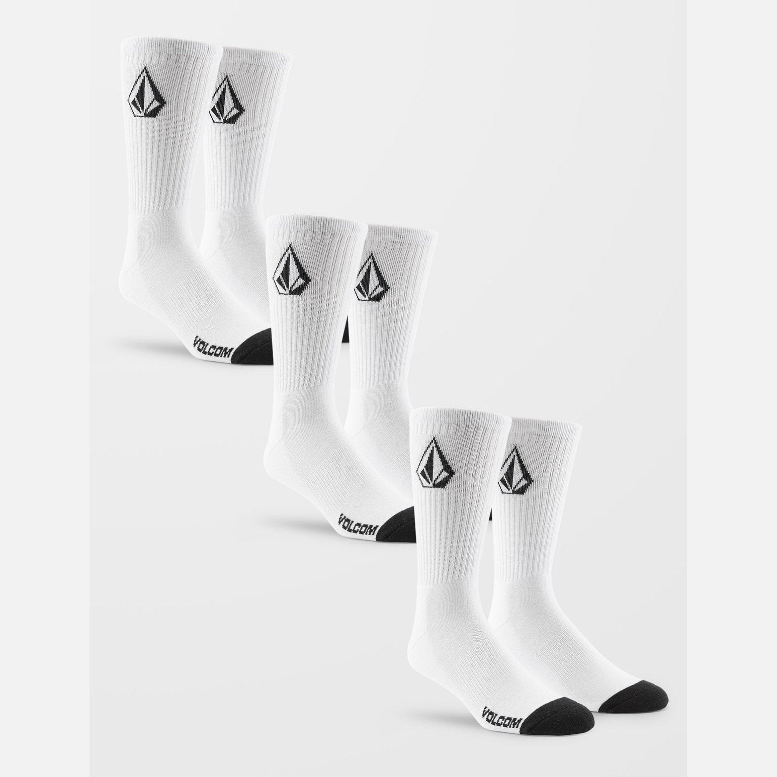 Full Stone Socks (3 Pack) - One Size (6-11) - White - ManGo Surfing