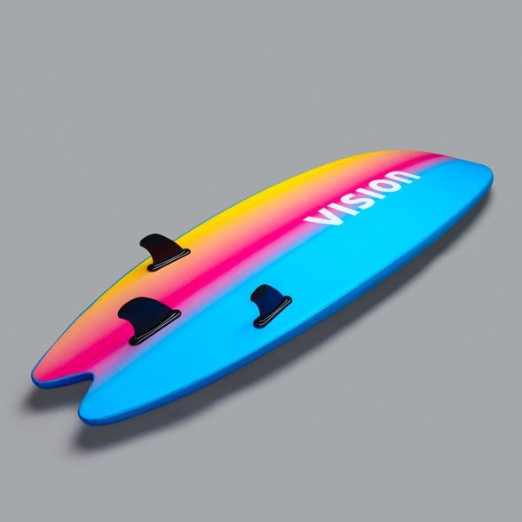 Vision XPS Ignite Softboard Foamie - Fish  - Blue/Psychedelic - 5'7 or 6'2 - ManGo Surfing