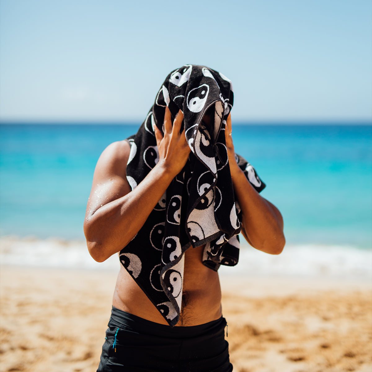 Sun Moon | Black | Beach Towels - ManGo Surfing