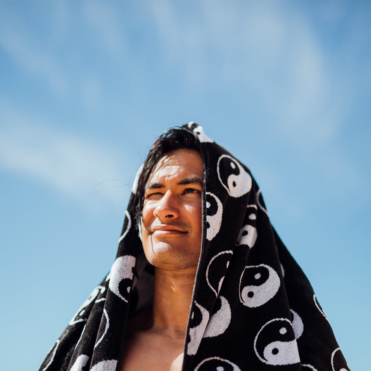 Sun Moon | Black | Beach Towels - ManGo Surfing