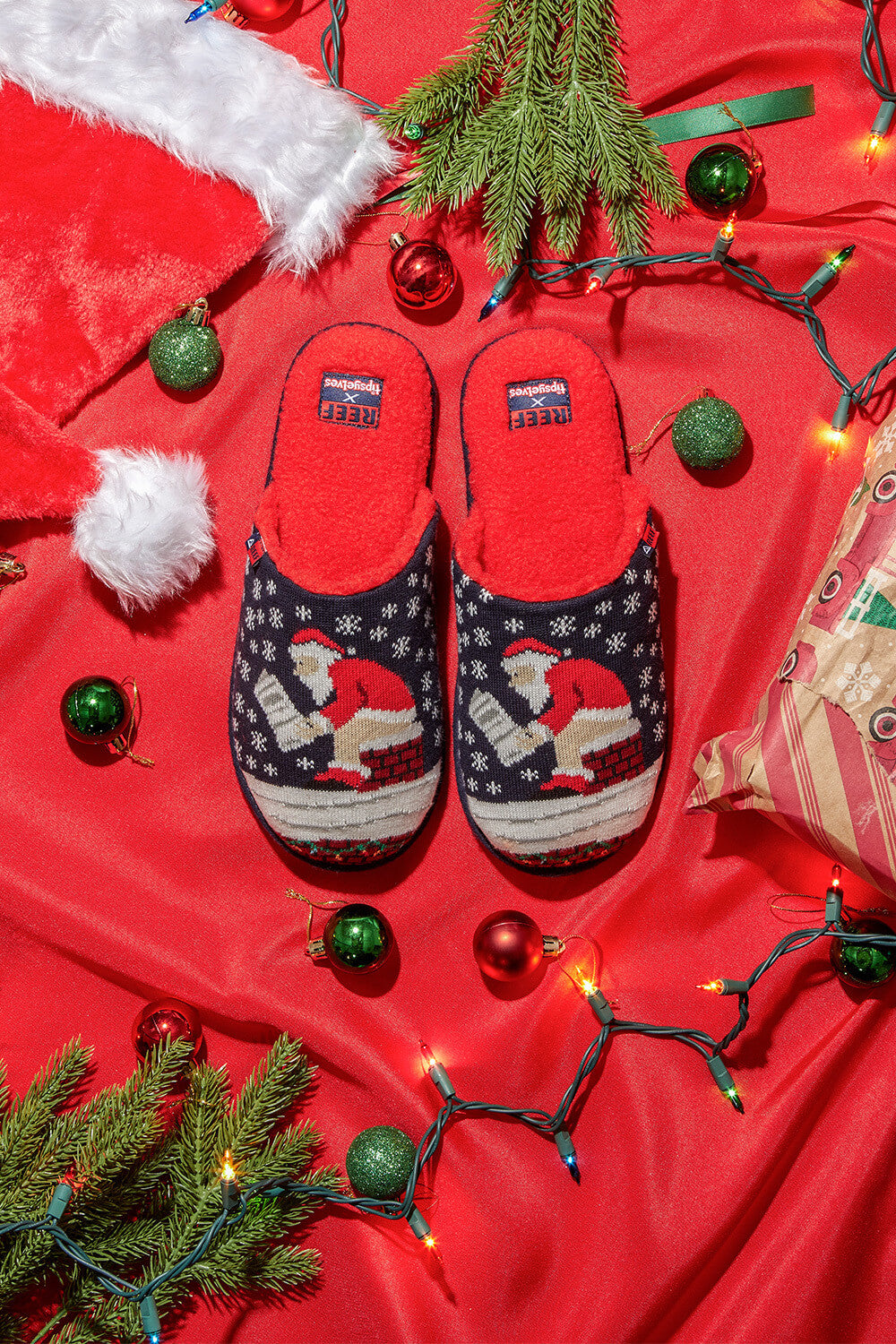 Tipsy Elves - Santa Log Mens Slippers - ManGo Surfing