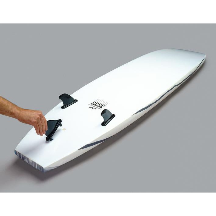 Spark - Longboard - 8&#39;0 -Cyan Grey Foamie Softboard