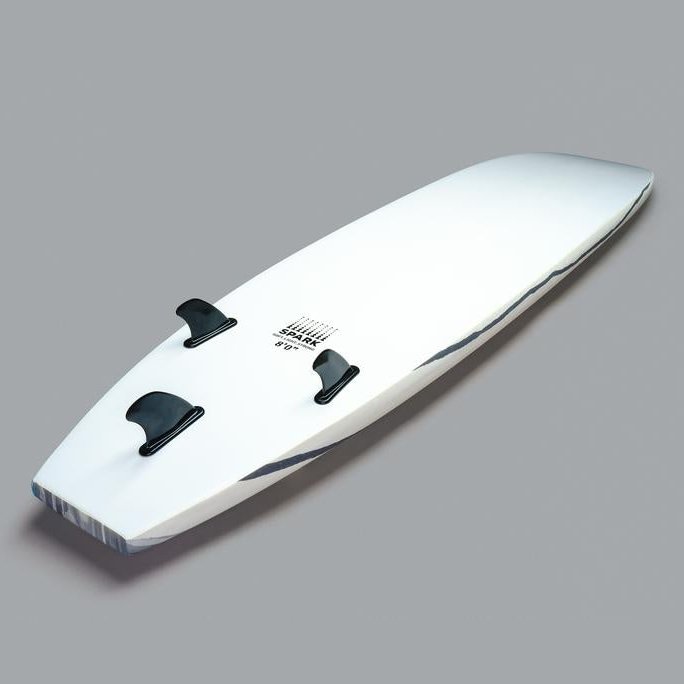 Spark - Longboard - 8&#39;0 -Cyan Grey Foamie Softboard