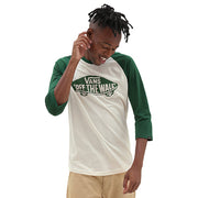 Style 76 OTW Raglan T-Shirt - Mens Raglan Tee - Antique White/Eden Green - ManGo Surfing