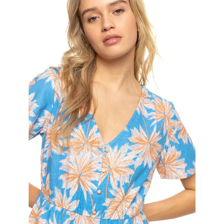 Bikini Party Mini Dress - Womens Dress - Azure Blue Palm Island - ManGo Surfing