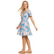 Bikini Party Mini Dress - Womens Dress - Azure Blue Palm Island - ManGo Surfing