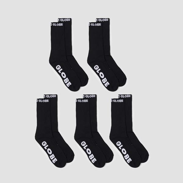 Globe Blsckout Socks |  5 pack |  Black/Black | Men Socks - ManGo Surfing